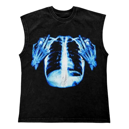 X-RAY TANK TOP [BLACK WASHED]